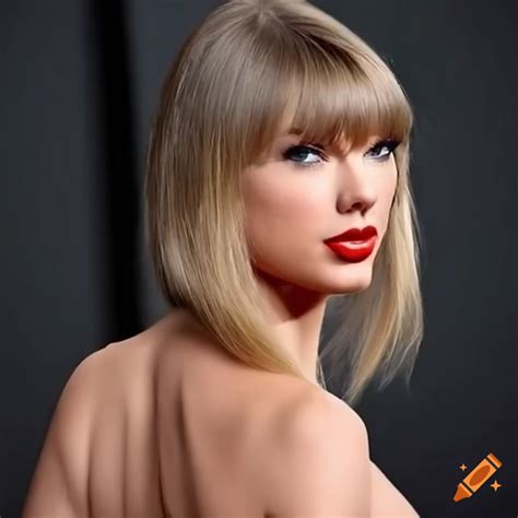 Taylor swift with long straight hair and bangs on Craiyon