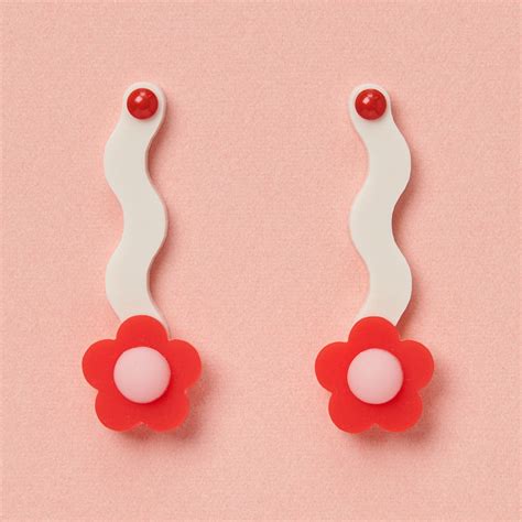 Flower Earrings [ Strawberry-D ] | howtovenus