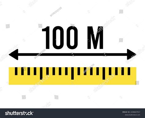 100 Meters Ruler Icon Vector Measure Stock Vector (Royalty Free ...