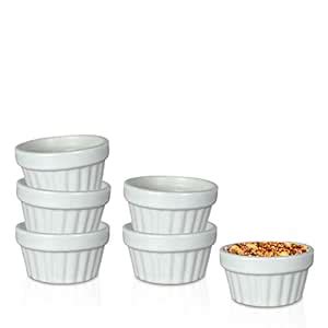 Buy Lasaki Life small white set of 6 ceramic Ramekin Bowls, Oven Micro ...