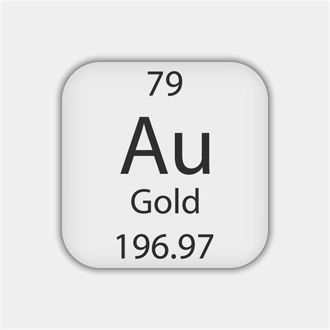Gold symbol. Chemical element of the periodic table. Vector ...