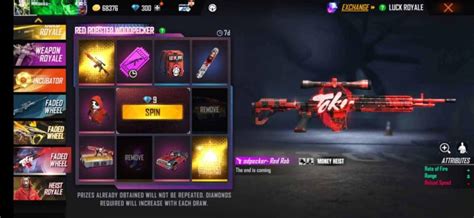 Free Fire New Faded Wheel: How To Get The Red Lobster Woodpecker Skin