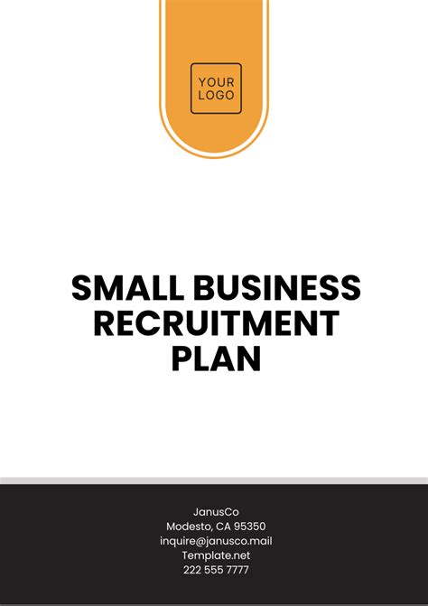 Free Small Business Recruitment Plan Template to Edit Online