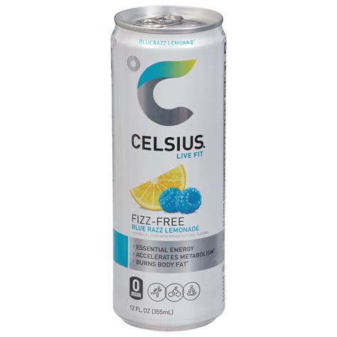 Celsius Live Fit Fizz-Free Blue Razz Lemonade Energy Drink 12 fl oz ...