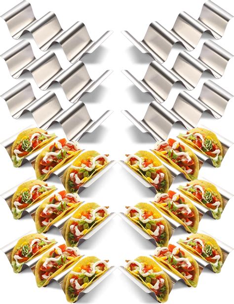 Amazon.com: Taco Holder 12 Packs - Stainless Steel Taco Holders set of ...