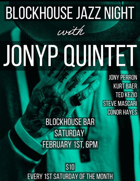 Blockhouse Jazz Night! - with JonyP quintet, Blockhouse Bar ...