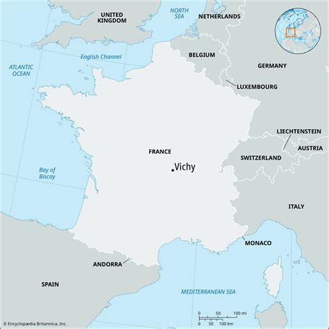 Vichy | France, History, Map, & Facts | Britannica - map of vichy france