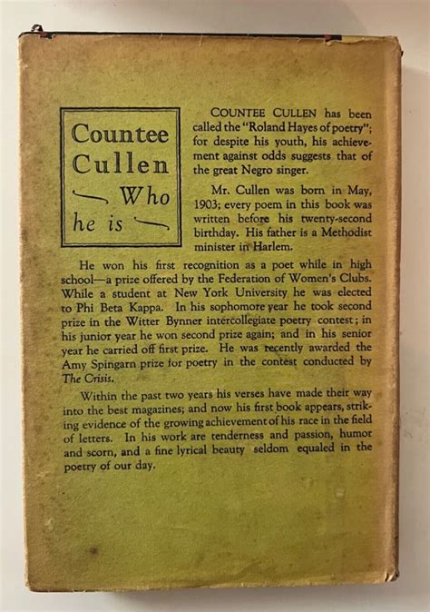 Color by Countee Cullen 1925 very good w/ dust jacket Harlem ...