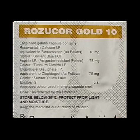 Buy Rozucor Gold 10mg Capsule at Best Price | Medkart