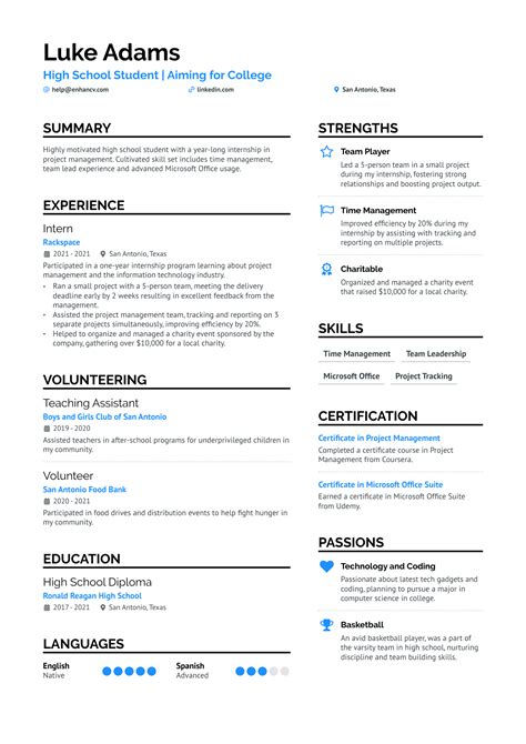 High School Student Resume Examples & Guide for 2025