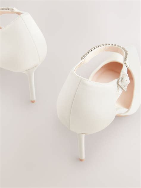 Buy Ivory Forever Comfort® Wedding Point Toe Jewel Ankle Strap Bridal ...