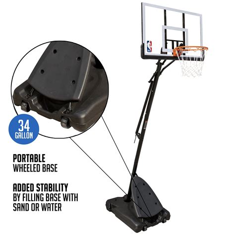 Spalding 54 Polycarbonate Portable Basketball Hoop Box Dimensions at ...