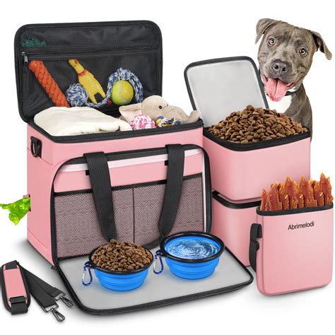 Abrimelodi 6 Set Dog Travel Bag, Large Pet Supplies for Dogs, Includes ...