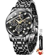 OLEVS Chronograph Watches for Men Original Analog Quartz Silver Gold ...