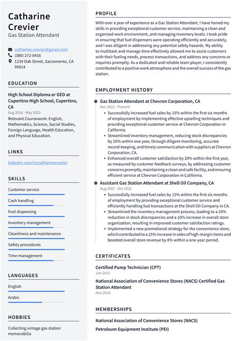 Costco Gas Station Attendant Resume Examples | ResumeCat