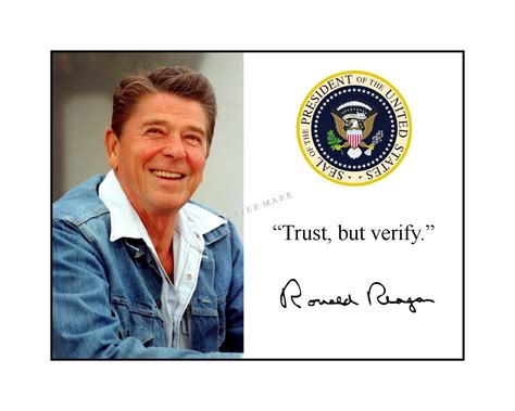 Ronald Reagan 8x10 Signed photo print Trust But Verify quote republican ...