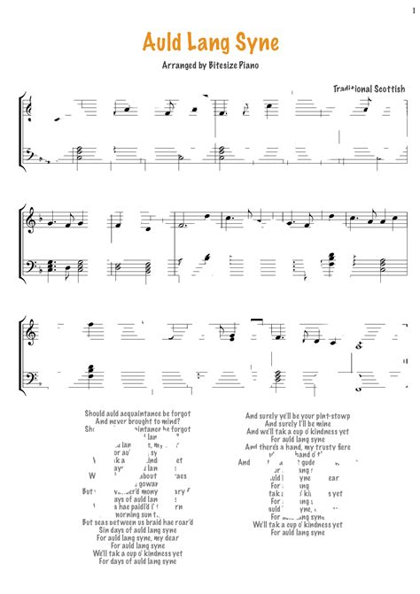 Auld Lang Syne Sheet Music – Bitesize Piano