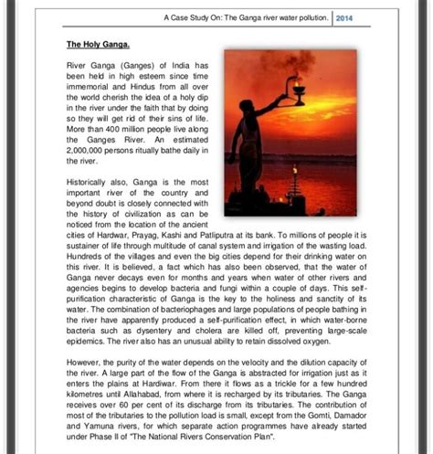 Case study of water pollution in ganga river - Brainly.in