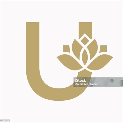 Letter U Flower Concept For Botanic Symbol Beauty Sign Stock Illustration - Download Image Now ...
