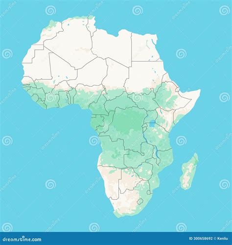 Map of African continent stock vector. Illustration of layered - 300658692