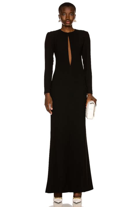 MONOT Front Cutout Long Sleeve Maxi Dress in Black | FWRD