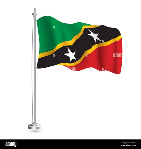 Saint Kitts and Nevis Flag. Isolated Realistic Wave Flag of Saint Kitts ...