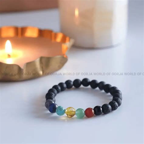 100% Natural 7 Chakra Lava Bracelet – Balance & Energy Healing | World ...