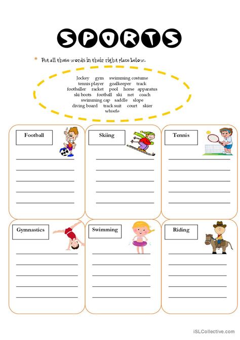 Playing Sports Worksheet 的图像结果