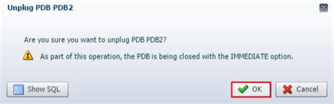 Remove PDB Using EM Express