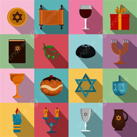 Conjunto De ícones De Feriado Judaico De Chanukah PNG , Estilo ...