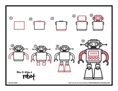 Simple For Kids Simple How To Draw A Robot / How to draw vir the robot ...