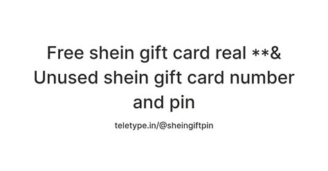 Free shein gift card real **& Unused shein gift card number and pin ...