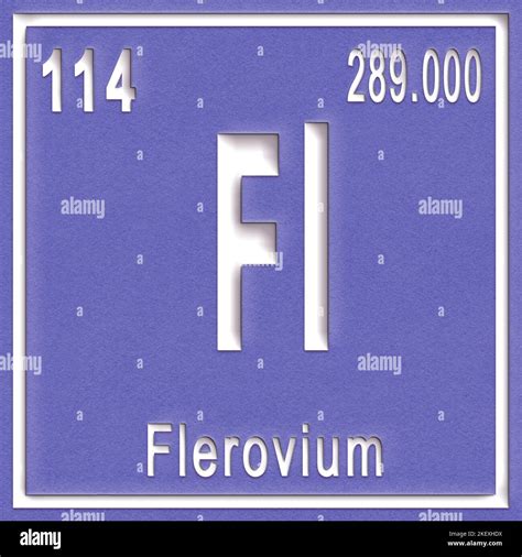 Flerovium chemical element, Sign with atomic number and atomic weight, Periodic Table Element ...