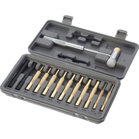 15pc Pin Punch Set Brass Steel Nylon Punch Hammer Gunsmith Drift Pin ...