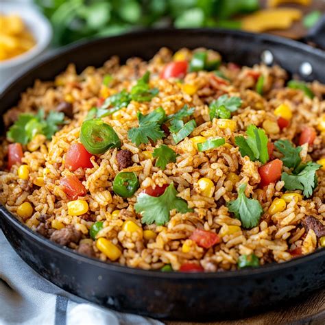 Easy Skillet Taco Rice Recipe - Gymonset