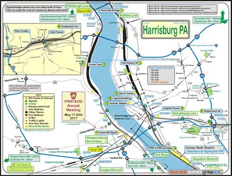 Harrisburg PA Railfan Guide - map of downtown harrisburg pa