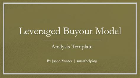 15-Year Leveraged Buyout Model (LBO) - Eloquens