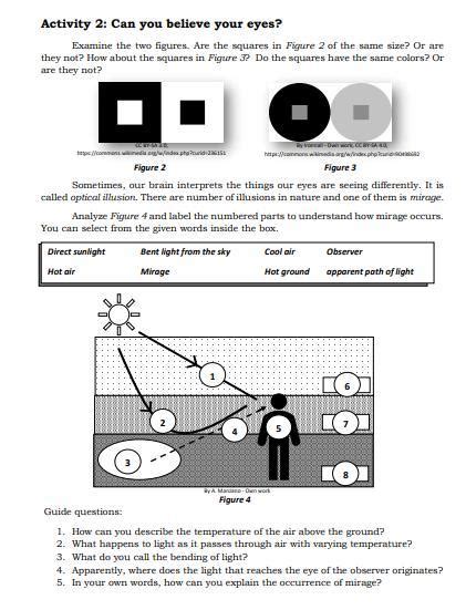 Activity 2: Can you believe your eyes? Examine the two figures. Are the ...
