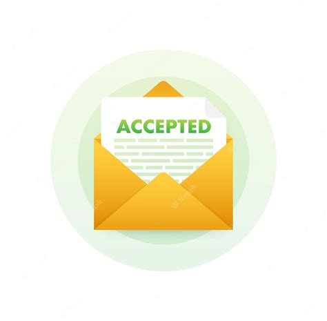 Premium Vector | Accepted email college accept recruitment job success ...