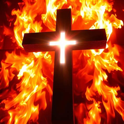 Burning cross in flames | Premium Photo