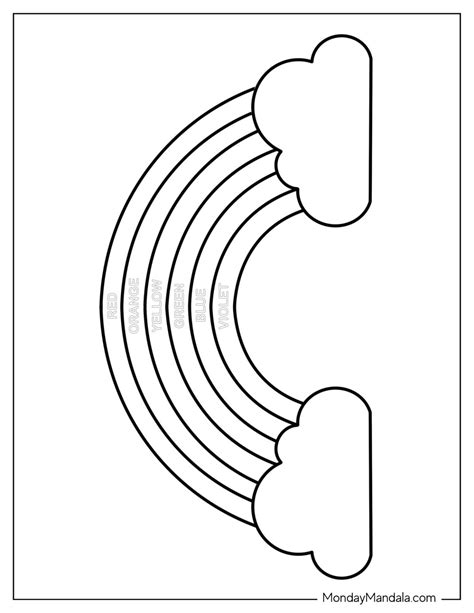 Rainbow Template Black And White