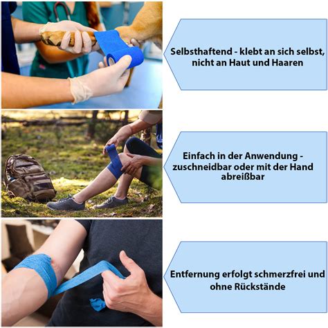 12 Rollen Haftbandage 10 cm x 4,5 m selbstklebender Verband Das ...