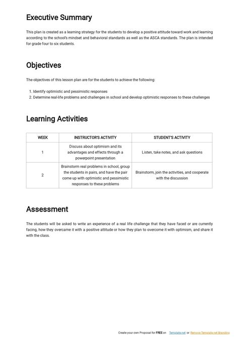 ASCA Guidance Lesson Plan Template - Google Docs, Word, Apple Pages ...