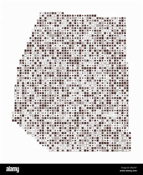 Vatican City, shape of the country built of colored cells. Digital style map of the Vatican City ...