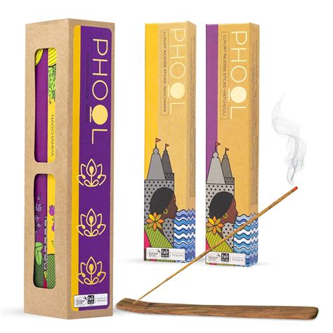 PHOOL LUXURY INCENSE Agarbatti Pack of 2 Meditation Pack 80 Organic ...