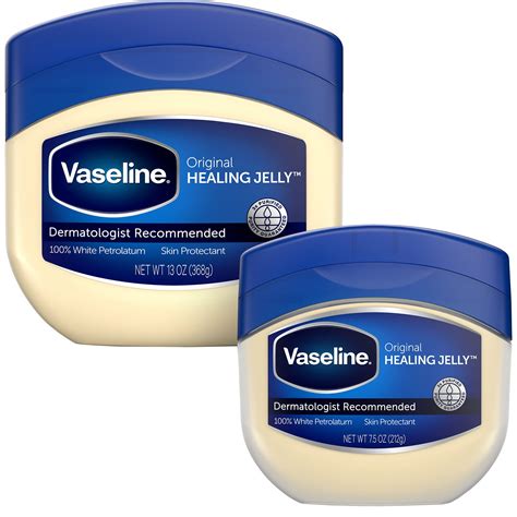 Vaseline Petroleum Jelly 100% White Petrolatum 13 oz & 7.5 oz Pack of 2 ...