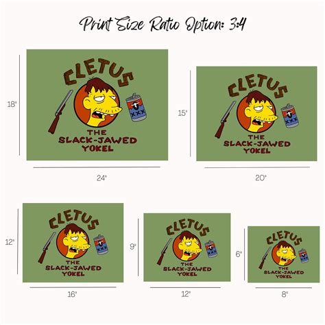 Cletus the Slack-jawed Yokel, Simpsons Digital Art Print Instant ...