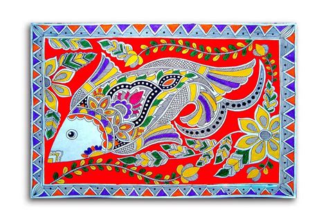 Tamatina Madhubani Art Canvas Painting|Madhubani Art|Art|Size-13X9 ...