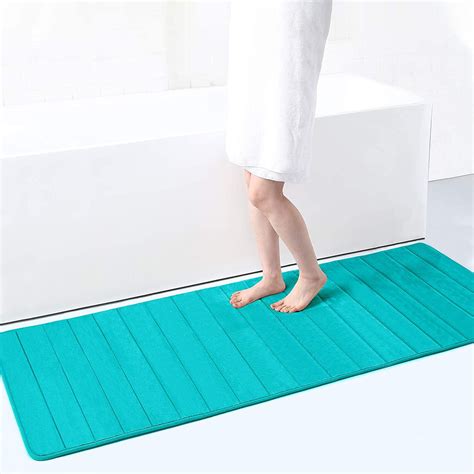 Memory Foam Soft Bath Mats - Non Slip Absorbent Bathroom Rugs Rubber ...