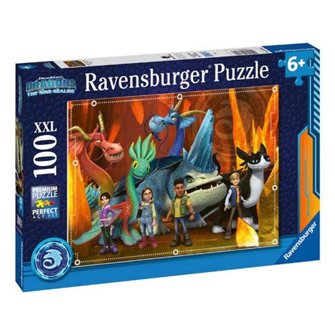 Dragons The Nine Realms XXL 100 stykker - Ravensburger Dragons Puzzle ...